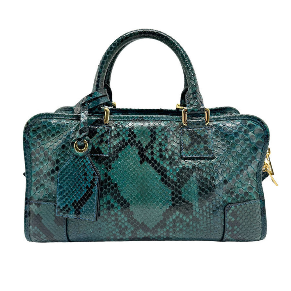 Loewe Amazona Shoulder Python Leather Bag Green - image 2